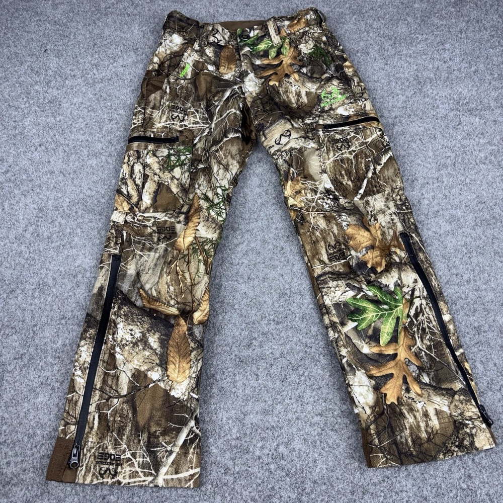 Realtree Camo Pants Boys Youth Large 25x26 Hunting Outdoor Scent Factor Stretch